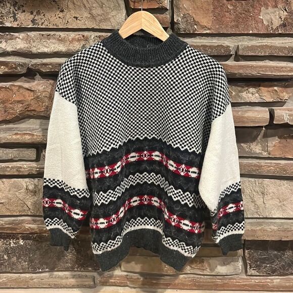 Esprit Wool Blend Mixed Pattern Sweater - Picture 1 of 7